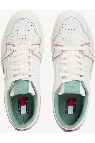 Tommy Hilfiger Tommy Jeans Retro Basket Kadın Siyah Spor Ayakkabı-9446 Ecru & Mystic Pink