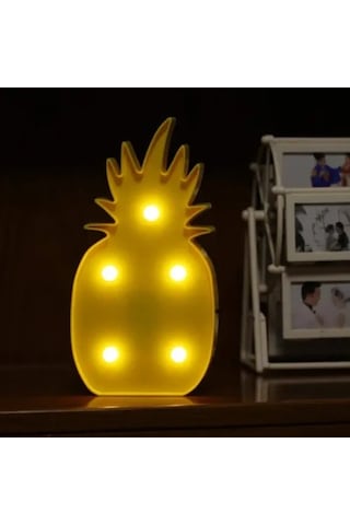 Led Işıklı Ananas Gece Lambası Sarı