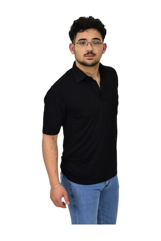 Raymons Erkek Büyük Beden Gömlek Yaka Tişört T6065 Bgl-st04540 Siyah