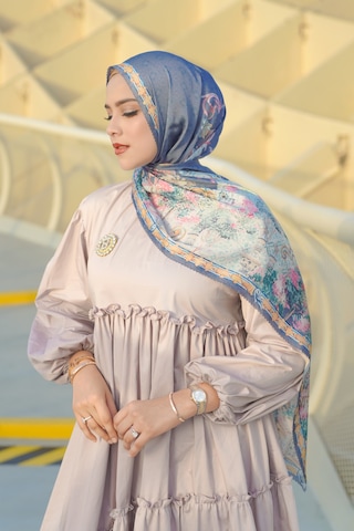 Buttonscarves Sevilla Saten Şal - Marina Mavi