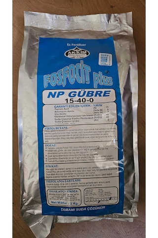 Np Gübre 15-40 Azotlu Fosforlu Gübre Çiçeklendirici Amonyum Fosfat Gübre Fosfocit Plus 2 Kg