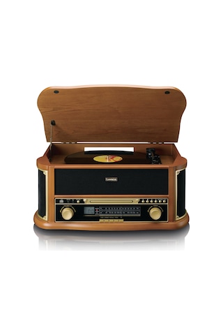 Lenco TCD-2551WD Ahşap Retro Bluetooth USB FM Radyo CD Kaset Özellikli Pikap