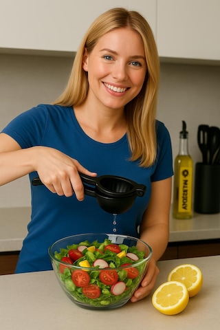 Metal Narenciye Limon Sıkacağı Özel Tasarım Desenli Limon Portakal Sıkacağı - Siyah Siyah