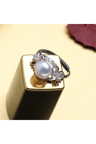 Beyaz Lsooyh Bohemia Doğal Tatlı Su Inci Yüzükler Kadınlar Için Moda Kadın Kübik Zirkonya Yüzük Fikir Hediye Beyaz