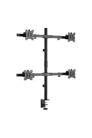 Npo Std5704b Basic 17"-32" Vesa Yükseklik/genişlik Ayarlı Kablo Yönetimli Dörtlü Monitör Tutucu