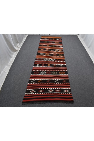 Zehra Abla Halı El Dokuma Otantik Ender Karapınar Yörük Yolluk Yün Kilim 7153 Çok Renkli