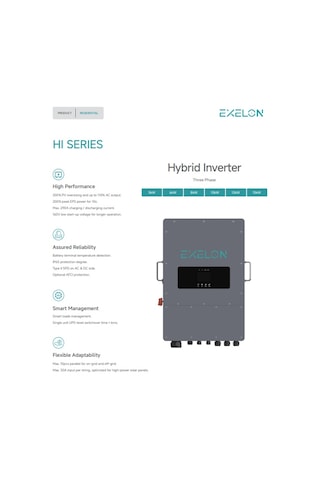 Exelon 12 Kw Trifaze Lv 48v On Grid Hibrit İnverter
