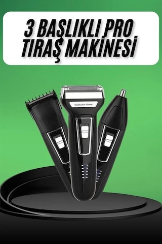 Diyar-ı Fırsat Tıraş Makinesi 3 Başlıklı T Başlıklı Hassas Ciltlere Özel Saç Sakal Vücut Kulak Ve Burun