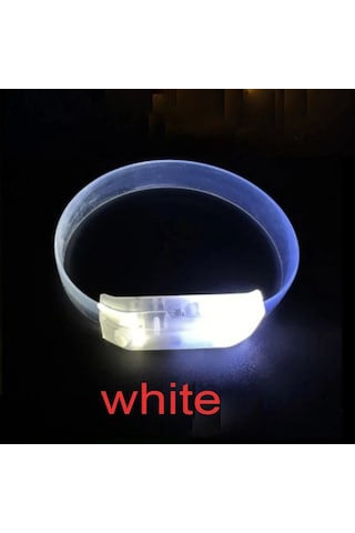 3 Modlu Pilli Led Işıklı Esnek Parti Bilekliği Beyaz 3+