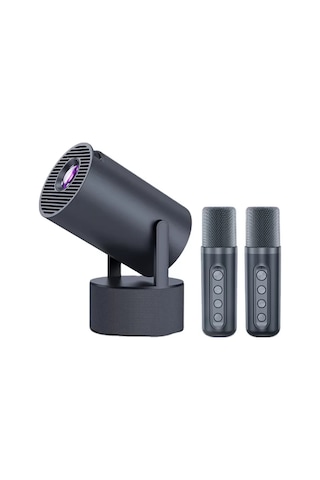 Karaoke Mikrofonlu Akıllı Projeksiyon Cihazı Wifi Bluetooth Destekli 56582299