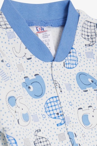 Breeze Erkek Bebek Patikli Tulum Sevimli Bebek Fil Desenli 0-3 Ay-6 Ay, Beyaz Beyaz