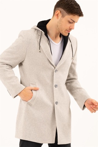Plt8376 Dewberry Erkek Palto-Desenli Bej-Desenli Bej
