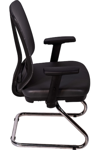 Ofisbazaar Up Deri Misafir Koltuğu Ergonomik Toplantı Ve Bekleme Koltuğu Martin 06- Gri Deri Gri