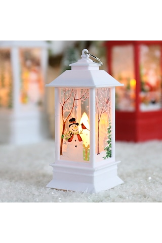 Tenfowee Küçük Beyaz Kar Tanrısı Noel Dekoratif Led Lamba Masaüstü Aksesuarı, Noel Stili Işıldak, Ag13 Pil Dahil, Plastik Malzeme Diğer