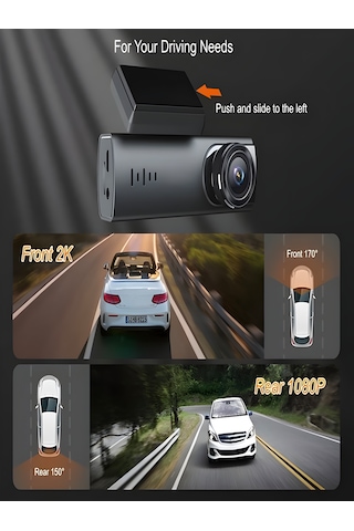 1080p Wi-fi Mini Araç Kamerası 170 Geniş Açı, Gece Görüş, Döngüsel Dvr Kayıt, Dash Araba Cam