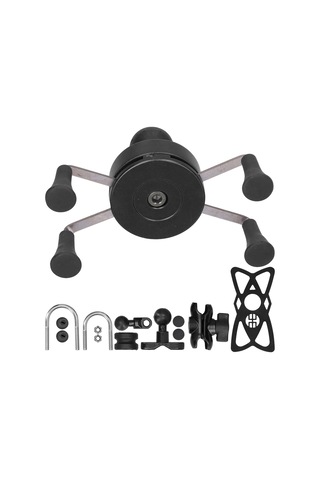 Lemestar Evrensel X-şekilli Lastik Uçlu Araba Direksiyon Tutucu - Sonsuz Ayar Özelliği, Dayanıklı Plastik Ve Metal, Ios/android Uyumlu Siyah