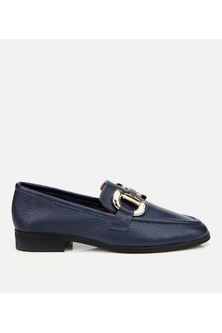 Hotiç Kadın Deri Lacivert Tokalı Klasik Loafer 01ayh312390a680 Lacivert