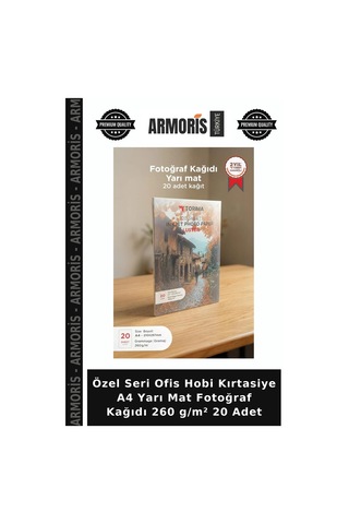 Özel Seri Ofis Hobi Kırtasiye A4 Yarı Mat Fotoğraf Kağıdı 260 G/m² 20 Adet