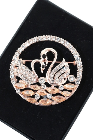 Bir Aşk Masalı Kuğu Dansı Broş Gold Renk Zirkon Taşlı Kadın Yaka İğnesi Çok renkli