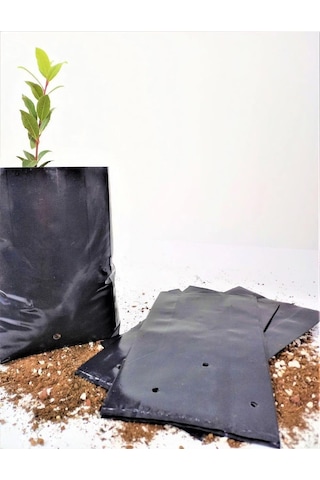 Kalın Körüklü Fide Torbası Fidan Yetiştirme Poşeti Siyah Delikli - 15x20 Cm. - 10 Kg.lık Paket