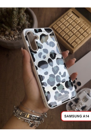 Samsung Galaxy A14 Uyumlu Lüks Leopar Desenli Silikon Telefon Kılıfı Desen1