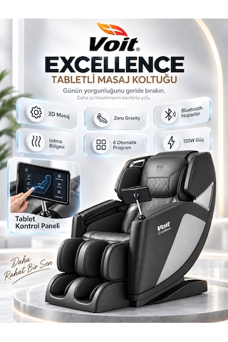 Voit Excellence Profesyonel Masaj Koltuğu Tabletli Kurulum Gerektirmez, , Daire Kapısı Teslim Siyah