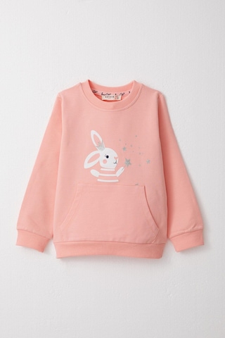 Breeze Kız Çocuk Eşofman Takım Sevimli Sihirbaz Tavşancık Baskılı 1-4 Yaş, Somon-somon Somon