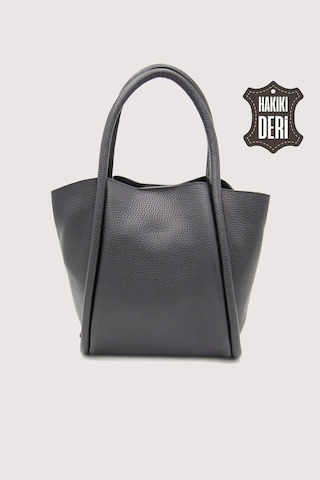 Hakiki Deri Kadın Organizerlı El Çantası Siyah Smr9206 Siyah