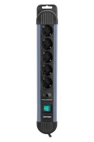 S-link Spgks05 1.5m 3g1.5mm2 900 Joule 5li Akım Kor. Gri Priz Çoklayıcı 1.5 M
