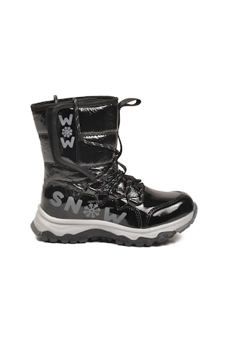 Polact Siyah Kaymaz Taban İçi Polarlı Kız Çocuk Kar Botu 24081 F Siyah