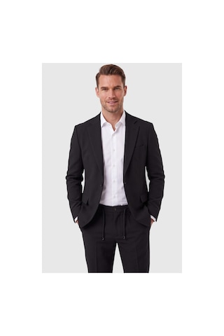 Deepsea Erkek Siyah Slim Fit Likralı Gofre Kumaş Takım Elbise İpli Lastikli Pantolon 2602326