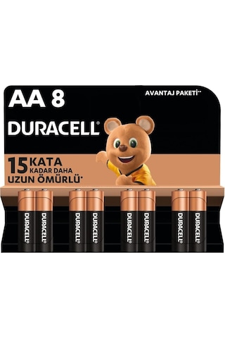 Duracell LR6/MN1500 1.5 V Alkalin AA Kalem Pil 8'li Paket