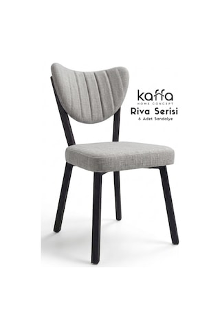 Riva , Modern Mutfak Sandalyesi, Yemek Odası Sandalyesi, Bahçe, Kafe - 6 Adet Gri Sandalye