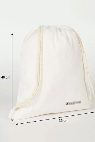 Rakerplus Krem 35x40 Cm Unisex Ham Bez Büzgülü Sırt Ayakkabı Çantası Natural