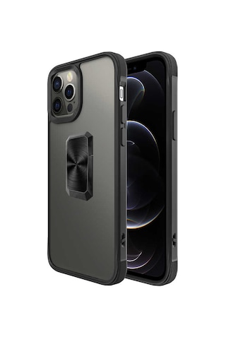 Apple Uyumlu iPhone 12 Pro Max Uyumlu Zore V-bax Kılıf-siyah Siyah -