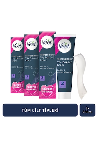 Veet Profesyonel Krem Promo Tüy Dökücü Krem 3 x 200 ML