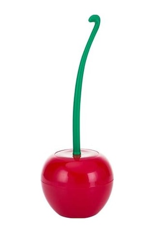 Güzel Kiraz Şekli Lavabo Fırçası Tuvalet Fırçası Ve Amp Tutucu Seti Yaratıcı Temizleme Aracı Plastik Banyo Aksesuarları Kırmızı Yeşil Tuvalet Fırçası Tutucular Altın - Krom