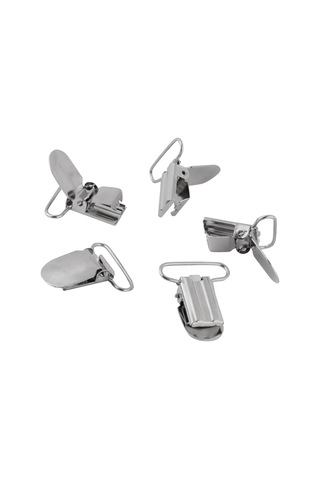 Fosenze 10 Adet Metal Emzik Klembi Seti - 25mm Gümüş Rengi, Dayanıklı Demir, Güçlü Tutma, Askı Ve Kıyafet Dıy Aksesuarı