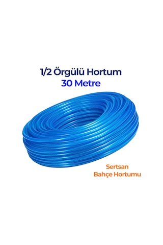 Örgülü Su Hortumu 1/2 İnç 30 Metre Kırmızı Dayanıklı Bahçe Hortumu