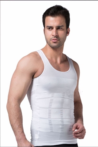 Ff Fit Form Giyim Jineko Premium Erkek Atlet Korse Bel Göğüs Göbek Toparlayıcı Beyaz