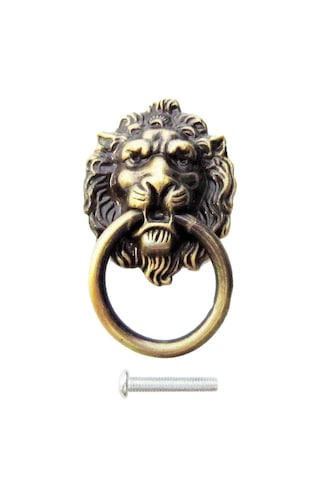 Homyl Vintage Aslan Kafası Tasarım Çekme Kolu Dolap Pirinç