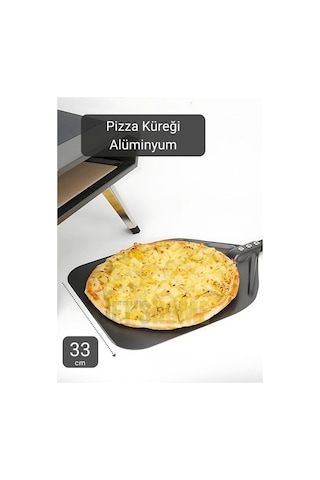 Pizza Küreği Alüminyum Lahmacun Küreği Saplı Fırın Küreği Asılabilir 33 Cm Çaplı