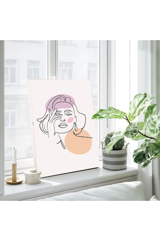 Siyah Kadın Çizim Kanvas Tablo