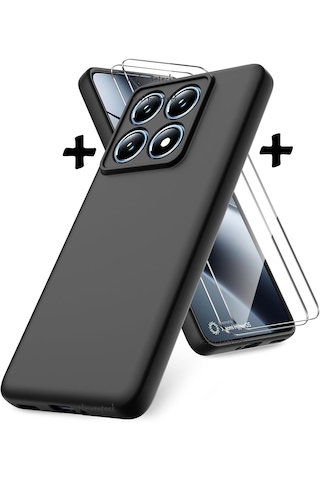 Xiaomi Mi 14t Pro Kılıf Korumalı Silikon + Ekran Koruyucu Cam Set
