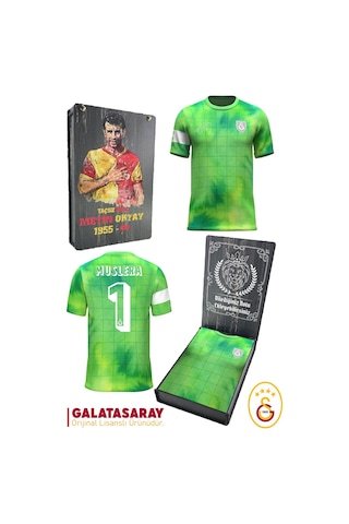Gsstore Galatasaray Lisanslı Muslera Match Day Çocuk T-shirt Kişiye Özel Ahşap Kutulu Yeşil