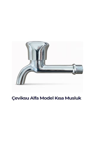 Alfa Model Kısa Tip Musluk 1/2" Pirinç İç Mekanizma Krom Kaplama