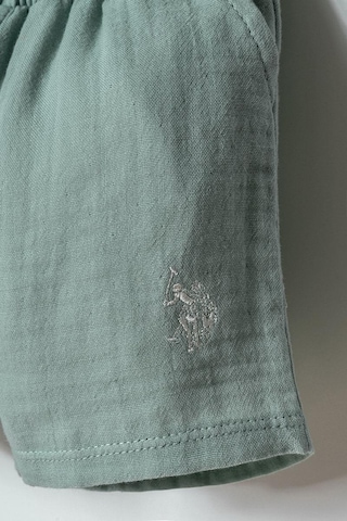 U.S. Polo Assn. Erkek Bebek 2 Li Şort Gömlek Takım Mint-2257 mint