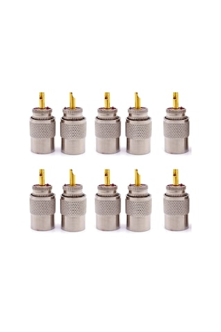 Sones 10 Adet Uhf Erkek Pl259 Konnektör Rg8 / Rg58 Kablo Pabucu Anten Konnektörü