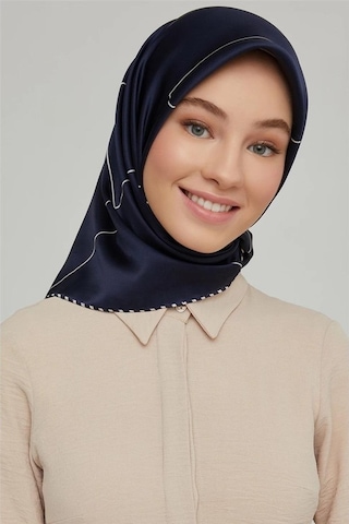 Armine Dj Saf İpek Eşarp 8655d T Nostalji Twill -05 Lacivert