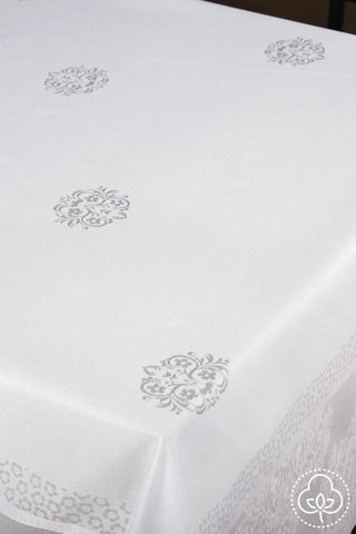 Viyana Lüx Jakar Kumaş Gri Masa Örtüsü Dikdörtgen 160x320 Cm - 1114 Çok Renkli